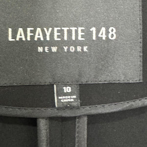 Lafayette 148 New York Open Blazer Size 10 Black Peplum Jacket Career Office