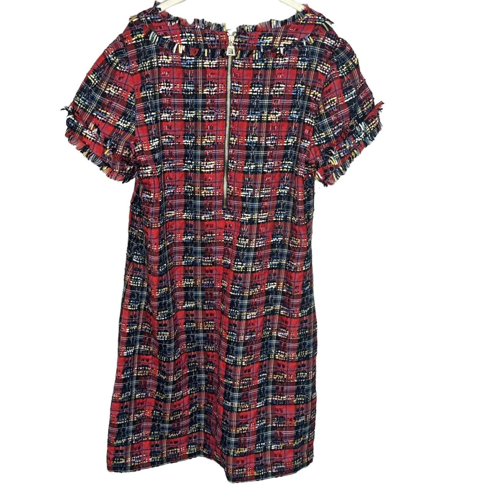 STS Sail to Sable NEW Red Holiday Plaid Shift Dress Size 12 $268