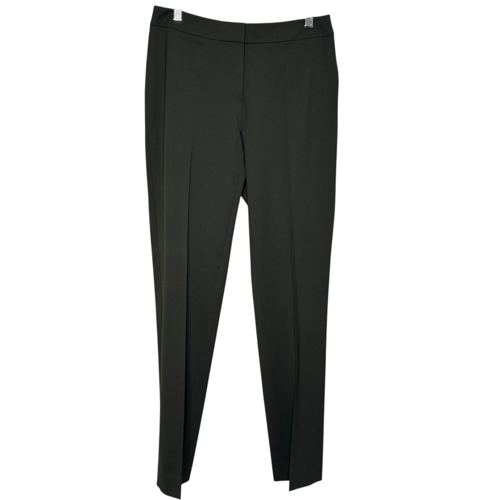 Lafayette 148 New York Pants Womens 4 Olive Green Virgin Wool Stretch Tailored