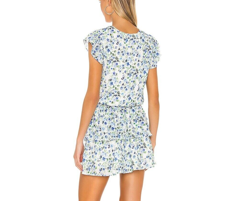 Yumi Kim Bliss Blue Chelsea Flutter Sleeve Mini Dress Size Small NEW $198