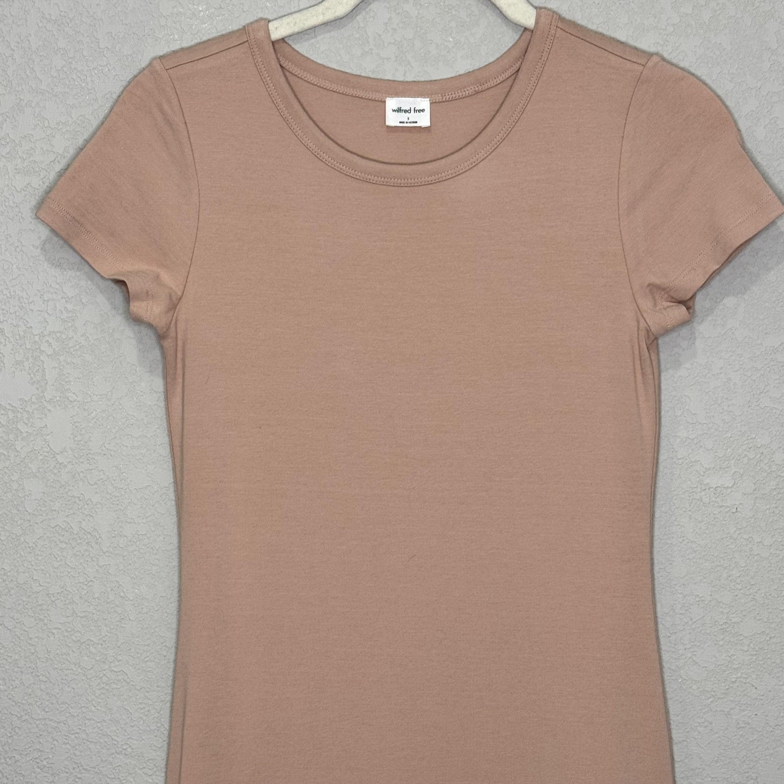 Wilfred Free Dress Womens Small Soft Pink Fitted T Shirt Mini Short Sleeve