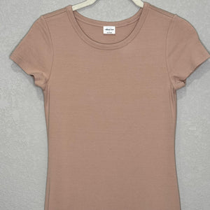 Wilfred Free Dress Womens Small Soft Pink Fitted T Shirt Mini Short Sleeve
