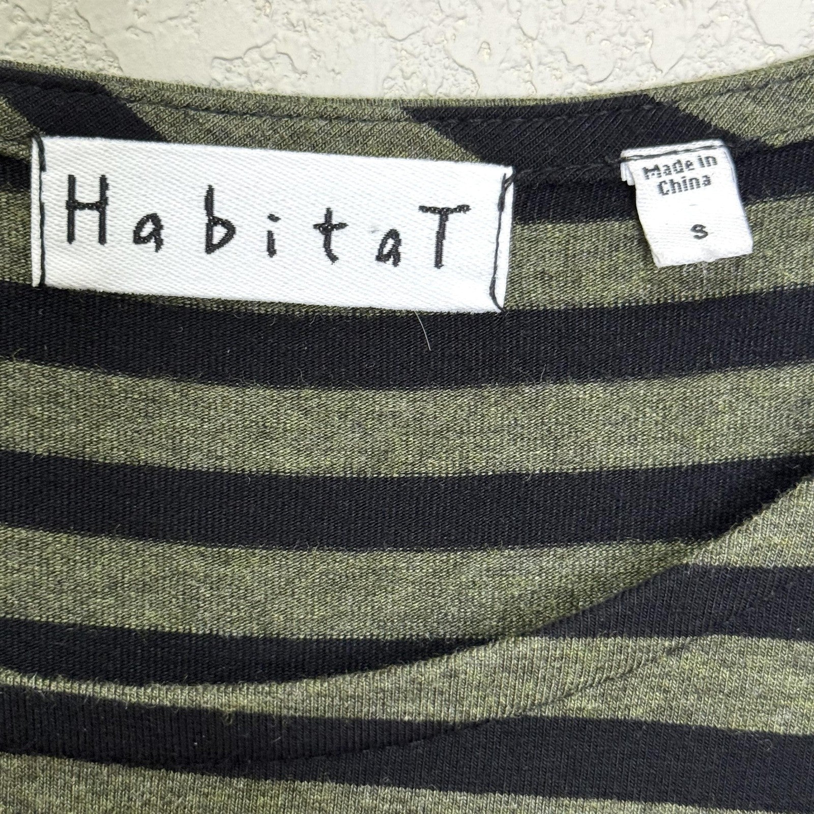 Habitat Dress Womens Small Shirt Dress Striped Knit Stretch Casual