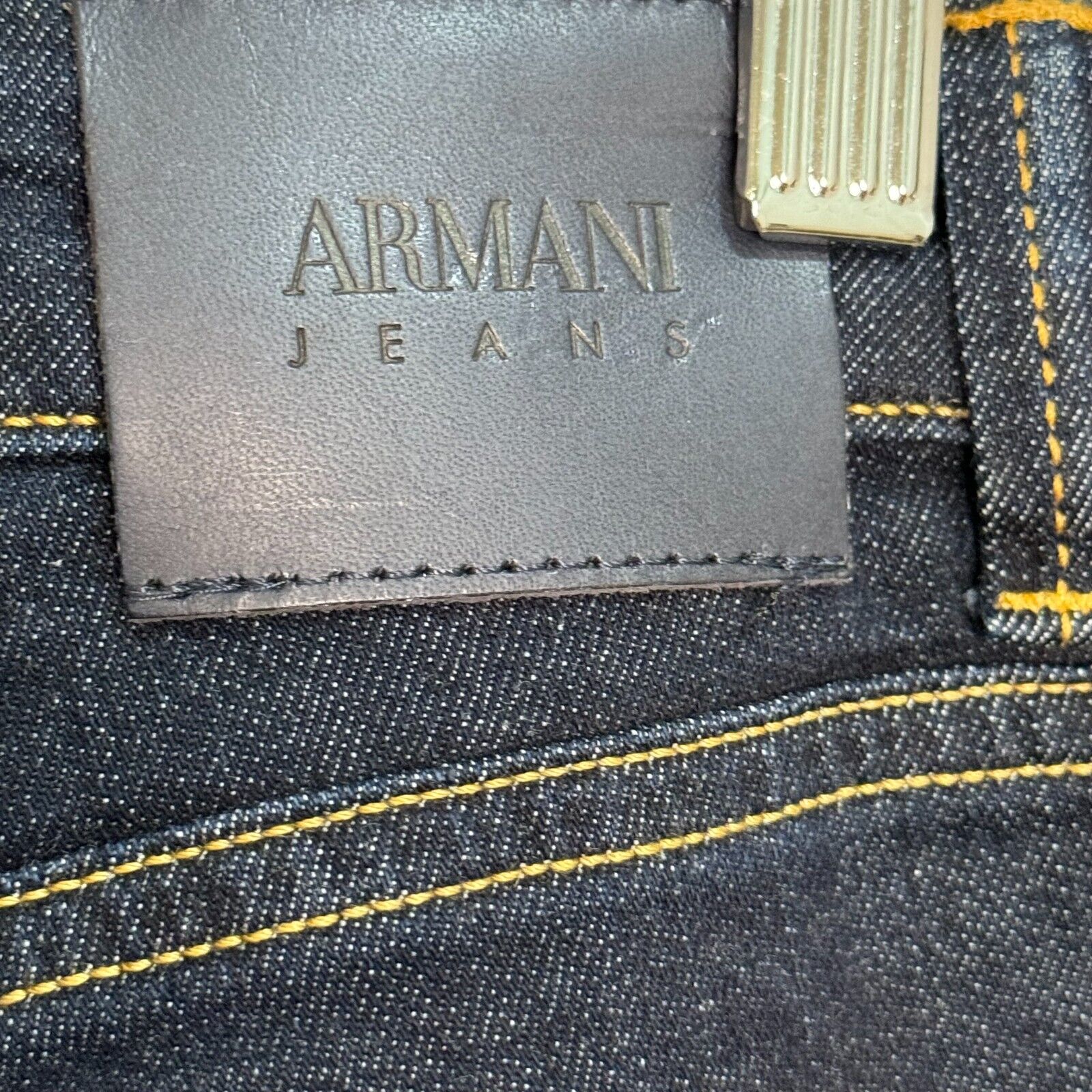 Armani Cassia Cotton Blend Dark Wash Pockets Flared Jeans Size 28 NEW $200