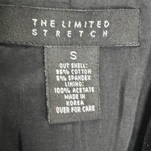 The Limited Blazer Womens Small Black Stretch Velvet Jacket Lined ButtonClassic