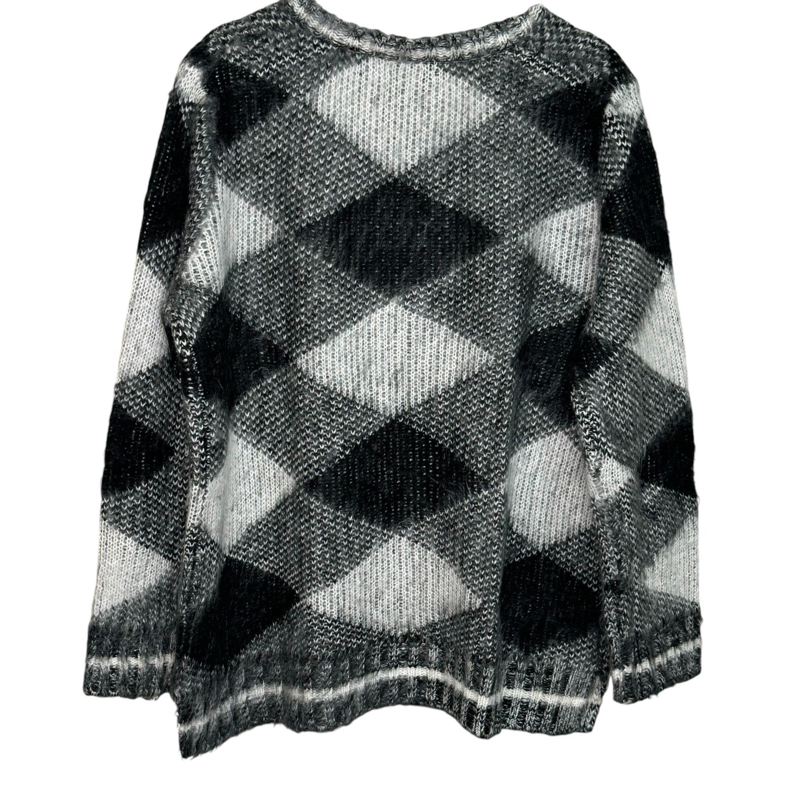 525 America Sweater Size Small Black White V Neck Argyle Soft
