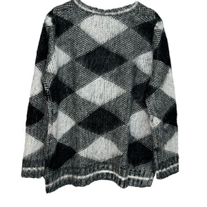 525 America Sweater Size Small Black White V Neck Argyle Soft