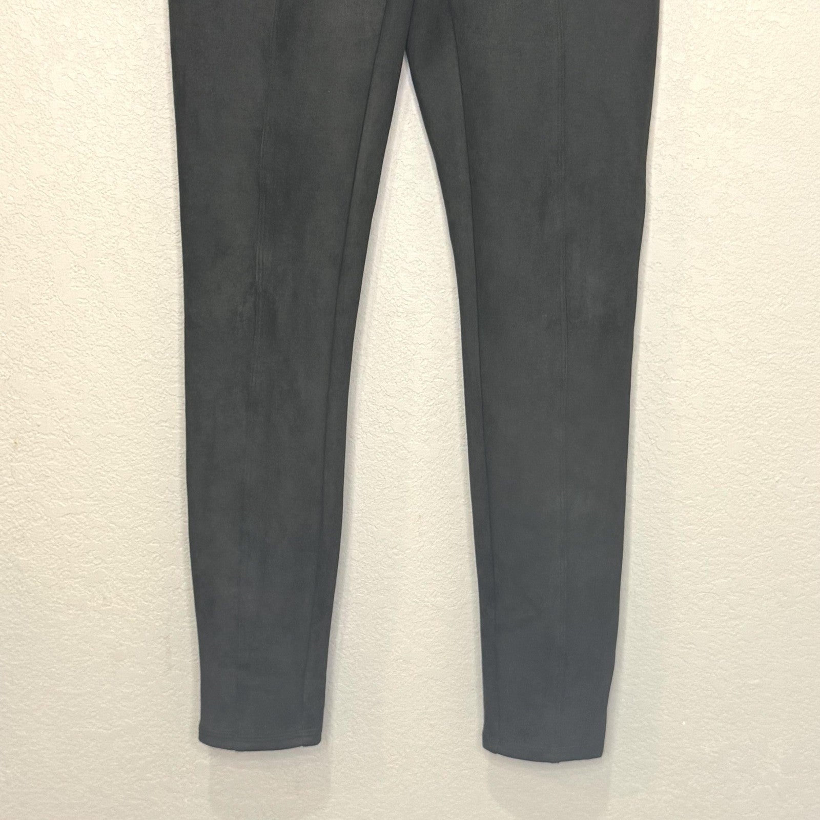 Spanx Pants Womens Small Green Faux Suede Pull On Stretch Slim Leg High Rise