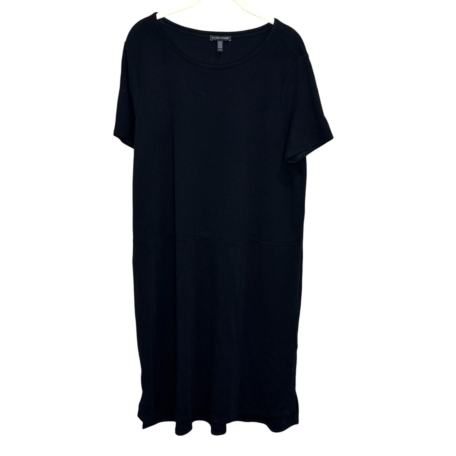 Eileen Fisher System Black Short Sleeve Dress Size Large