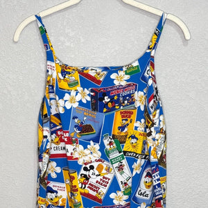 Reyn Spooner x Disney Mickey Mouse Dress Size Small Blue Snack Print Sleeveless