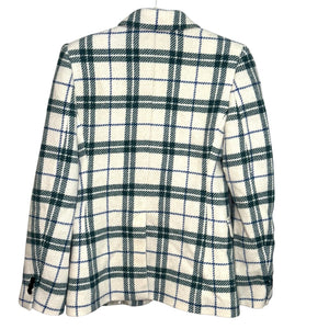 ISABEL MARANT ÉTOILE Kerstin Blazer Size Sm 36 Tartan Virgin Wool Green Cream