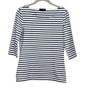 Saint James Shirt Womens Small Breton Stripe 3/4 Sleeve Boat Neck Made in France
