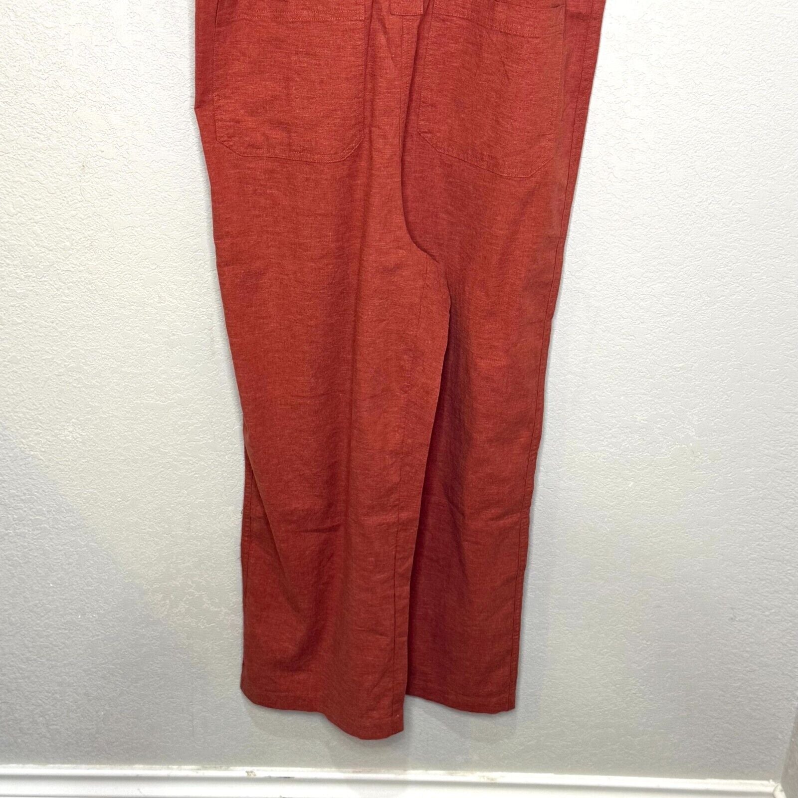 Marine Layer Sydney Beach Hemp Blend Jumpsuit Size Small Orange Rust $128