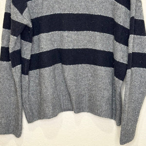 Rails Cashmere Silk Blend Sweater Size Medium Ellise Charcoal Midnight Stripe