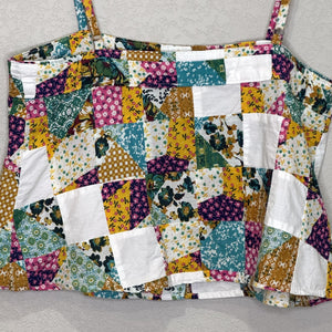 Anthropologie Pilcro Top Small Patchwork Button Front Boho Floral Quilt Tank