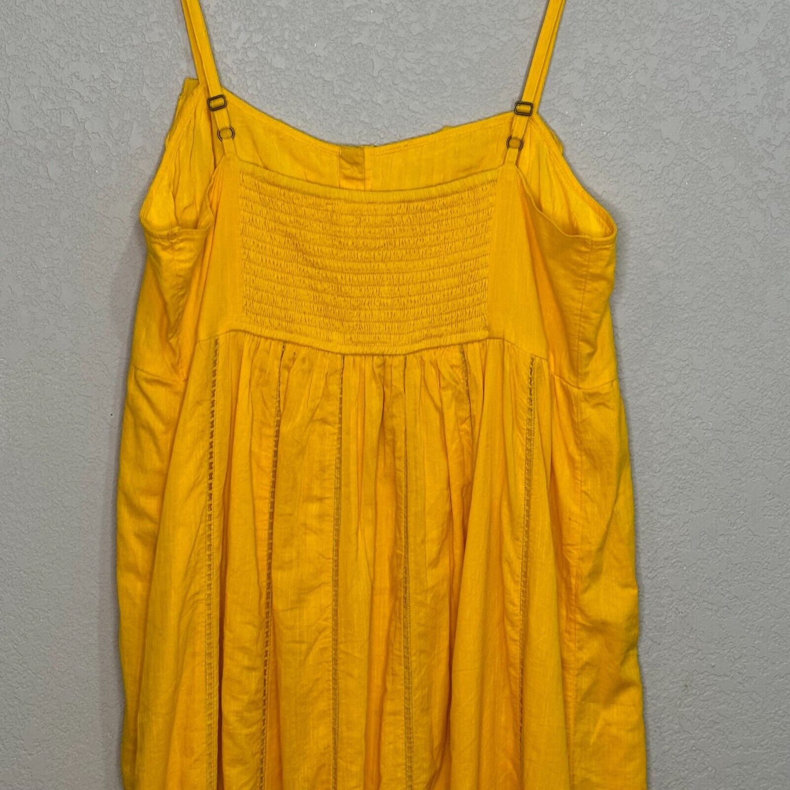 Anthropologie Maeve NEW Yellow Pintuck Button Front Maxi Dress Size 14 Petite