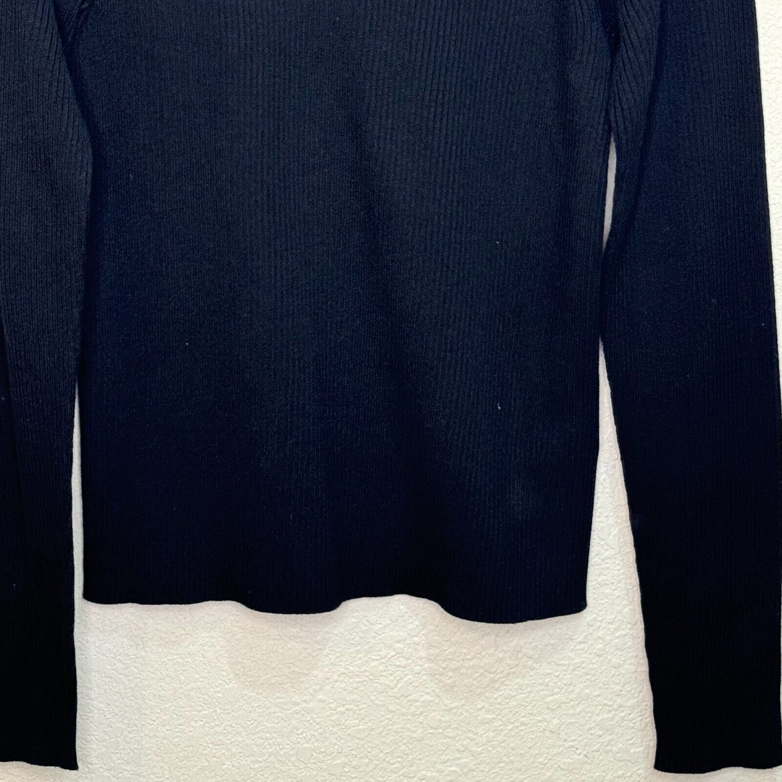 Boden Black Ribbed Cotton High Neck Sweater Size 10