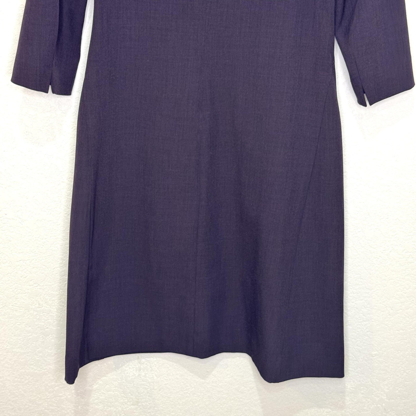 M.M. Lafleur Dress Womens 8 Purple 3/4 Sleeve Pockets Career Made New York City