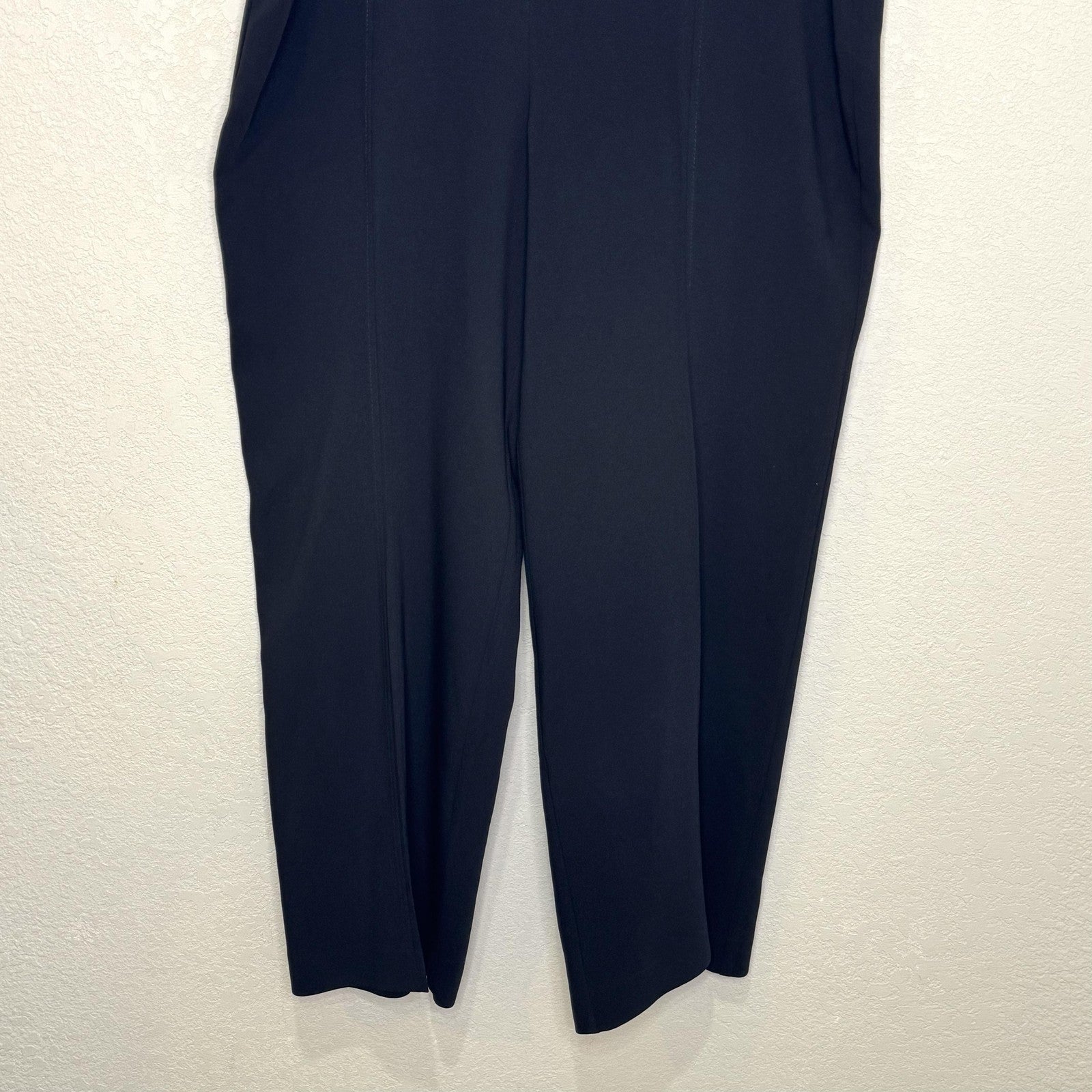 Cinq à Sept Pants Womens 12 Black High Rise Cropped Trousers Stretch Wide Leg