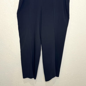 Cinq à Sept Pants Womens 12 Black High Rise Cropped Trousers Stretch Wide Leg