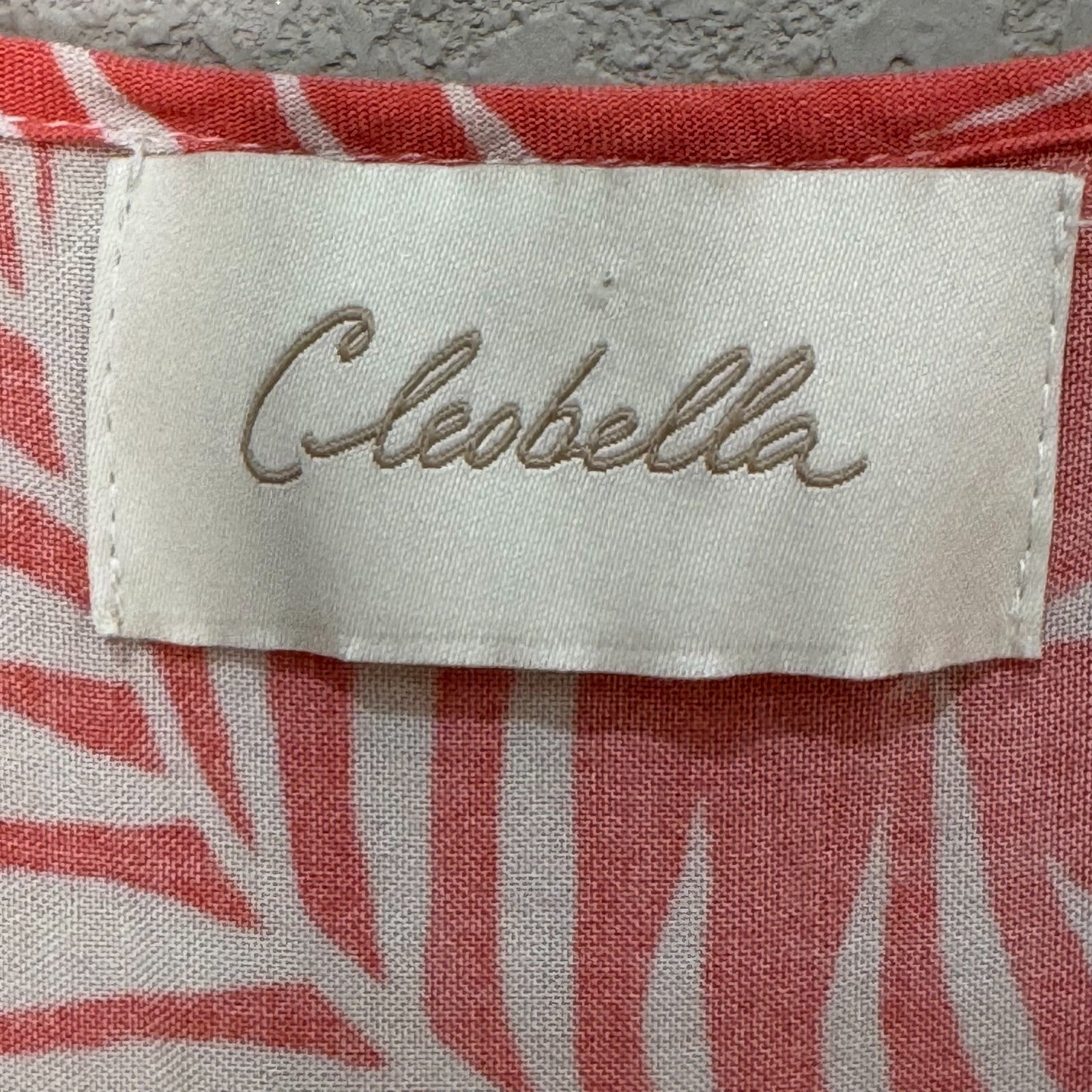 Cleobella Dreamy Sunset Swim Cover-Up  One Size Tassels Palm Print Coral White