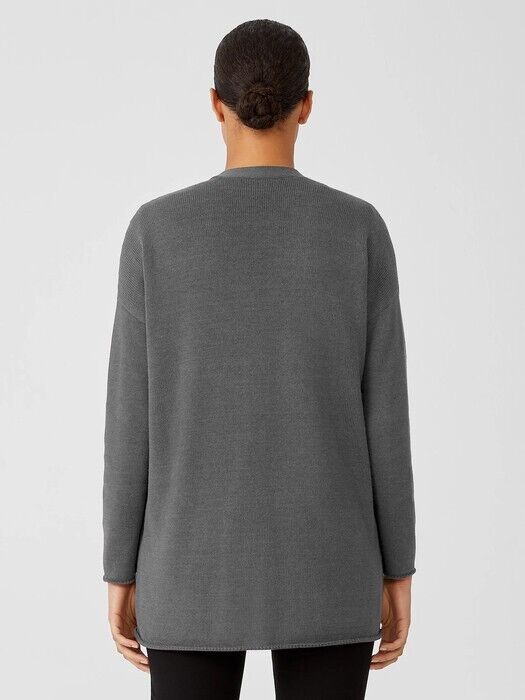 Eileen Fisher Peruvian Organic Cotton Blend V-Neck Cardigan Size Medium NEW $278