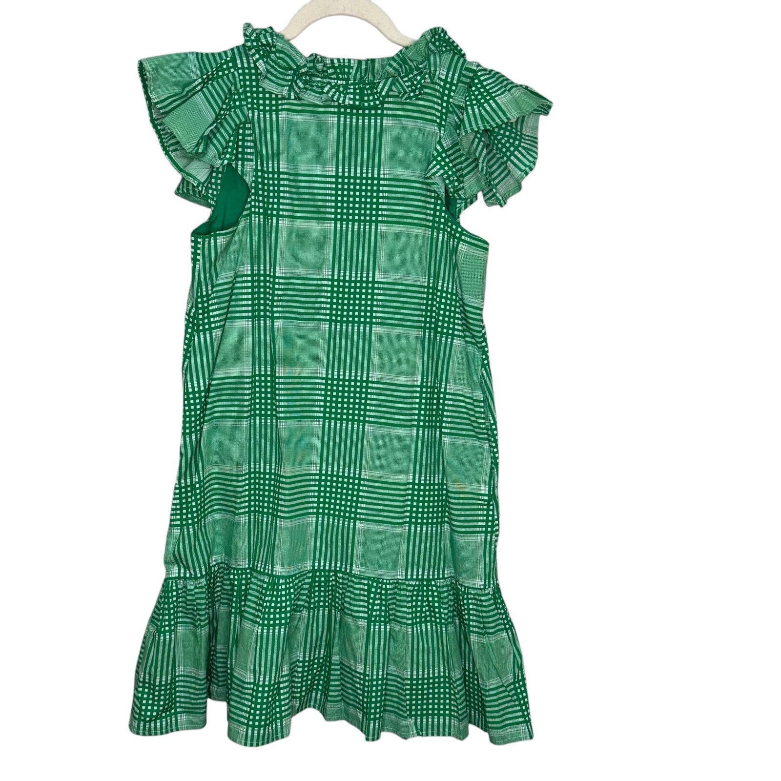 Never A Wallflower Rachel Mini Dress Size XS New $288 Kelly Green White Plaid