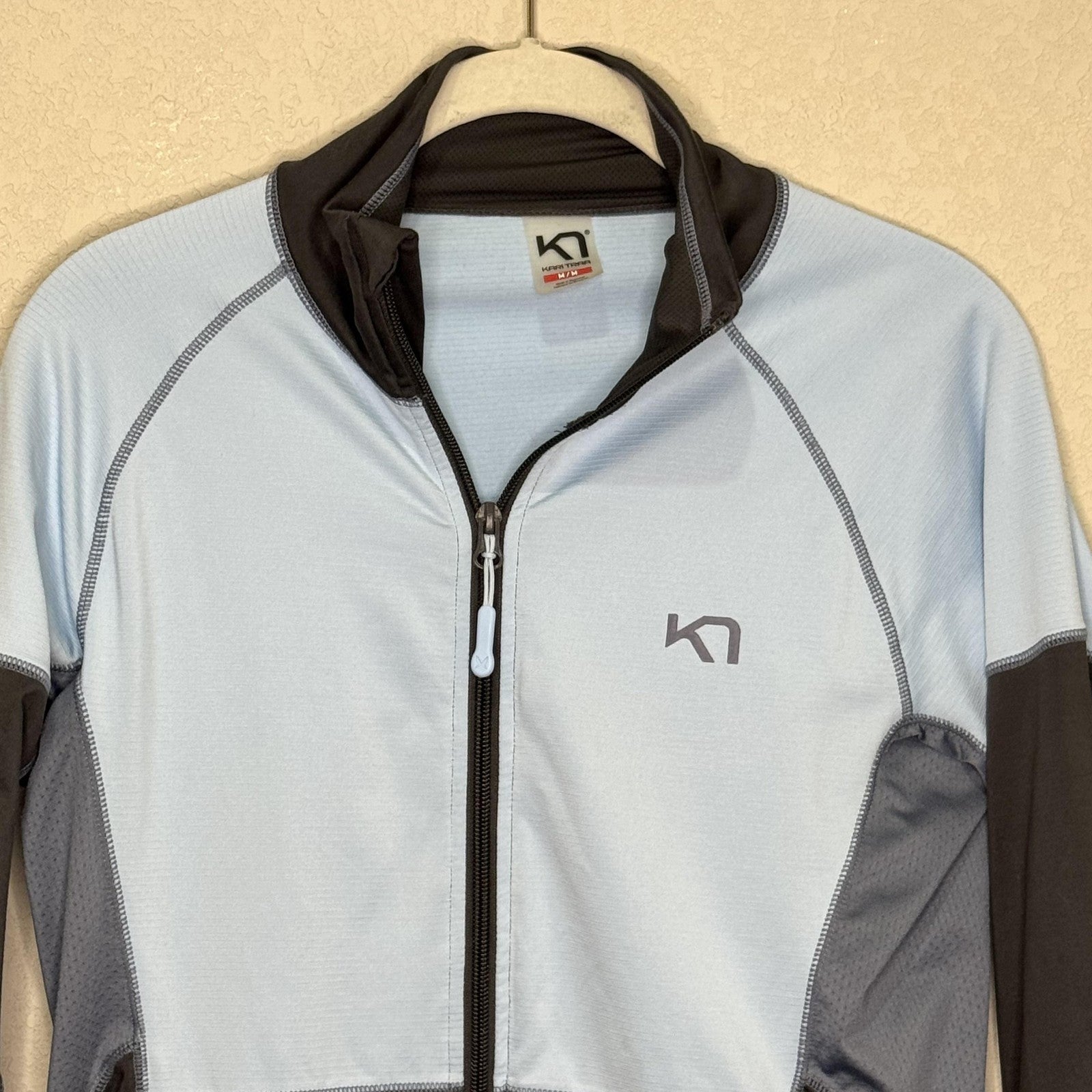 Kari Traa Jacket Womens Medium Light Blue Gray Full Zip Athletic Running 622174