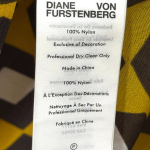 Diane Vone Furstenberg DVF Logan Top Size Medium Arrow Head Yellow Sheer $168