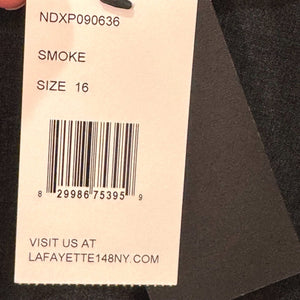 Lafayette 148 New York Wool Blend Tapered Dress Pants Size 16 Smoke Gray NEW