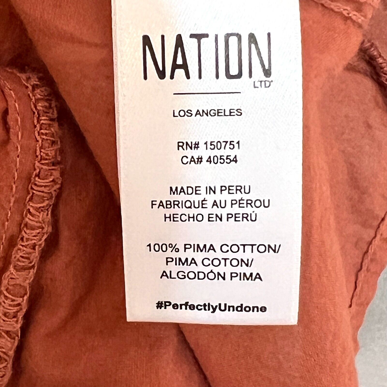 Nation LTD Rust Orange Sequoia Dress Size Medium NEW $220