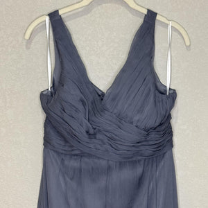 BHLDN Dress Womens Medium Blue Gray Sleeveless Chiffon Maxi Gown Formal Wedding
