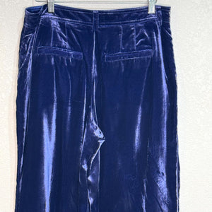 By Anthropologie Blue Wide-Leg Velvet Pants Size 6