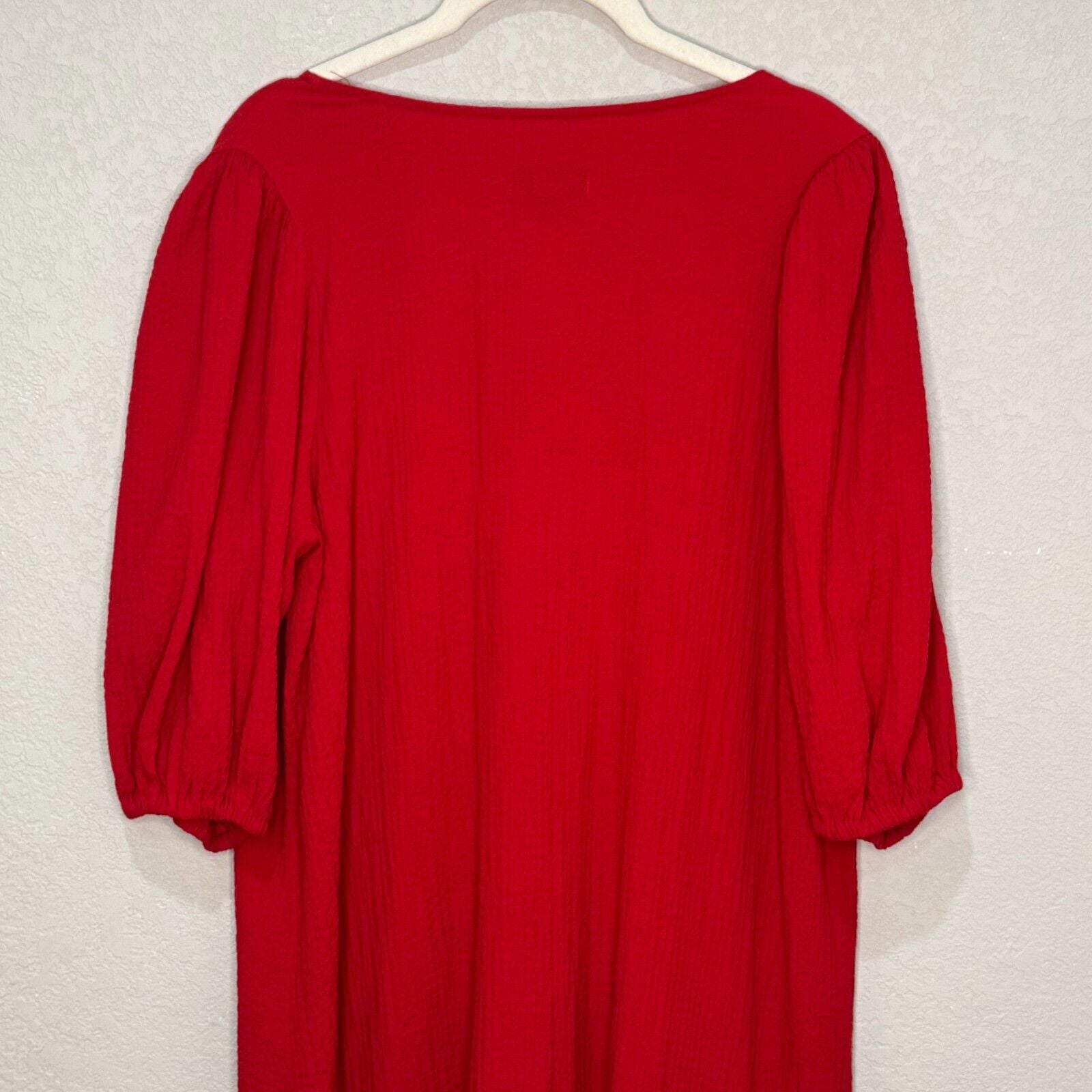 Anthropologie Maeve Scarletta Maxi Dress Size Small Bright Red Textured