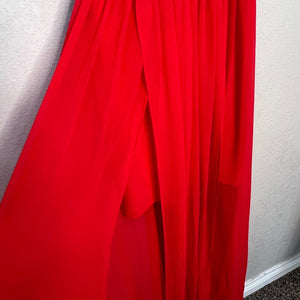 French Connection Red Andros Jersey Halter Maxi Dress Size 4