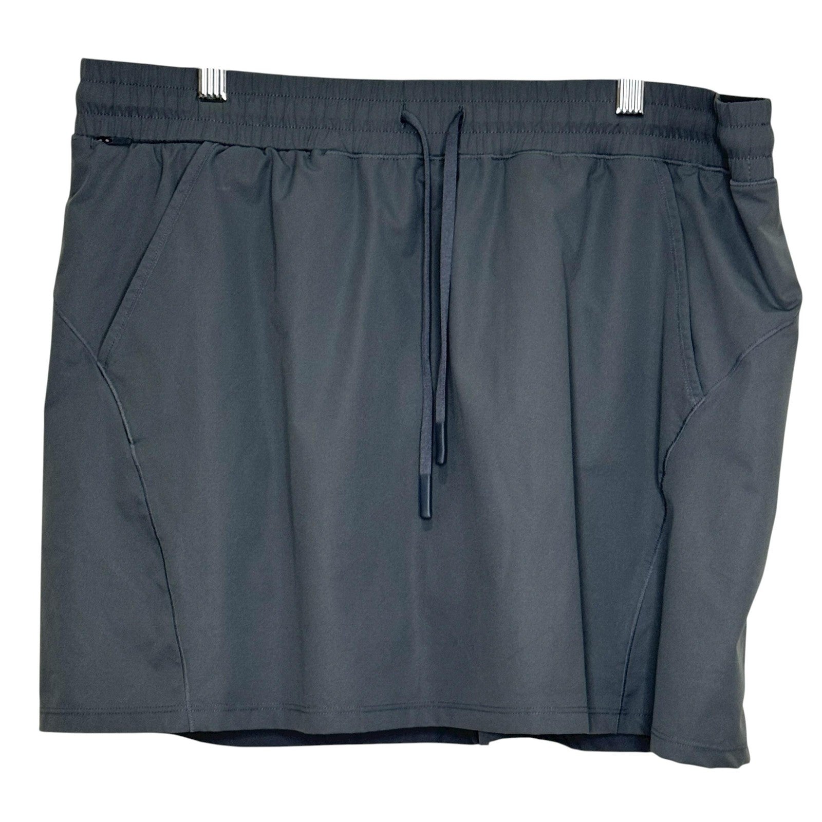 Title Nine Switchback Ultralight Skort Large Gray Athletic Drawstring Pockets