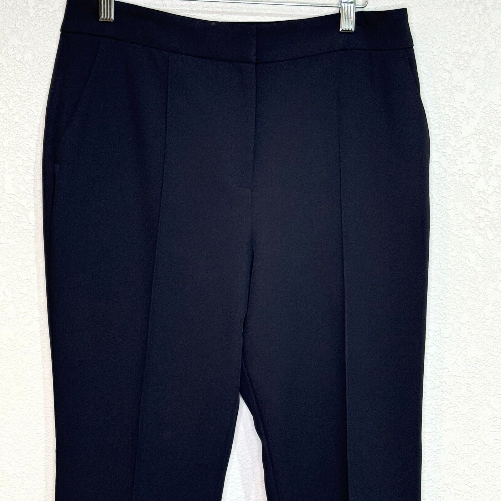 Milly NEW Black KJ Side-Slit Cropped Cady Pants Size 8 $299