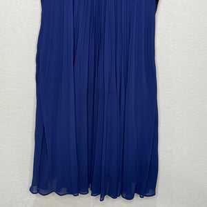 Escada Dress Womens 40 Blue Black Pleated Midi Sleeveless A-Line Elegant Formal