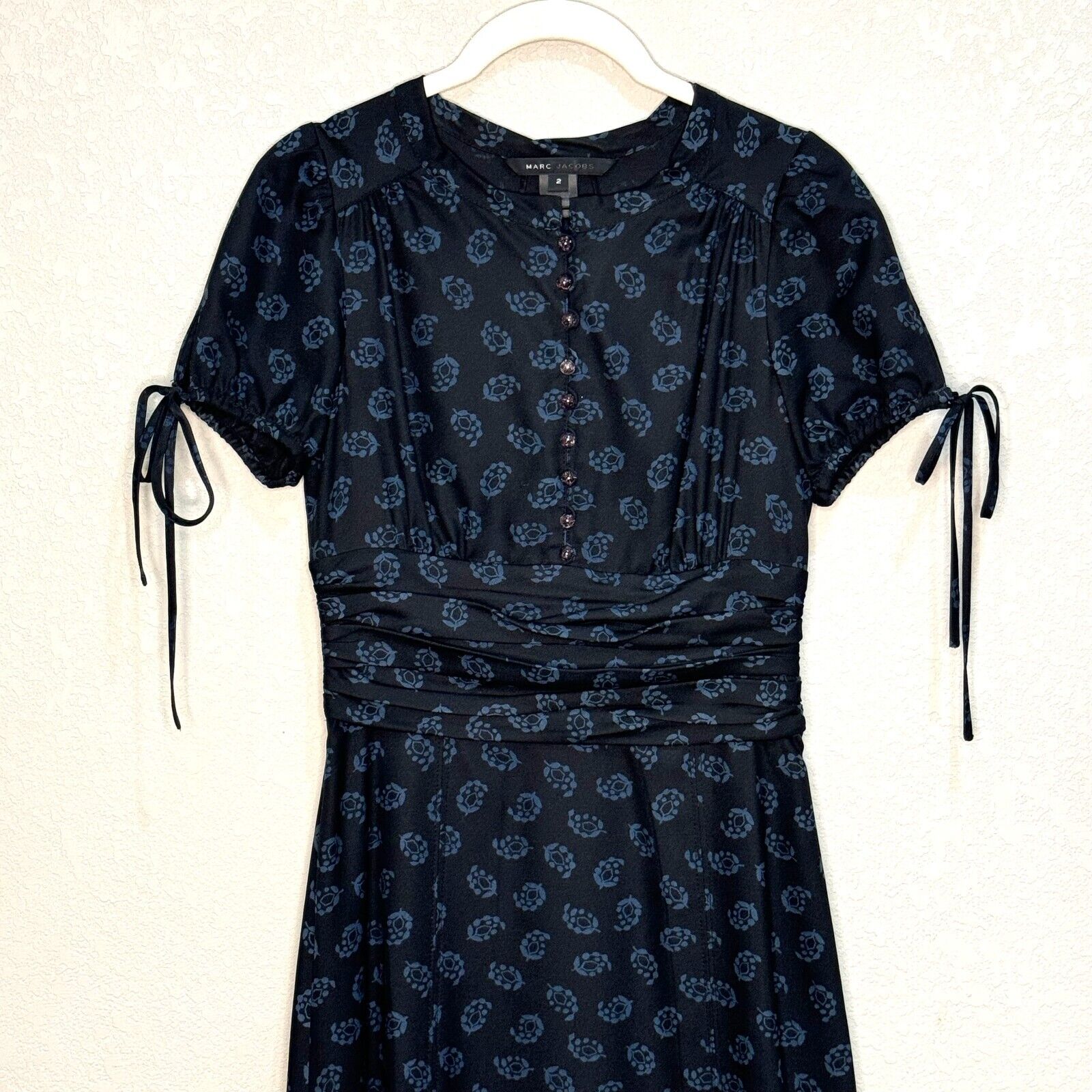 Marc Jacobs Blue Beelie Print Normandy Dress Size 2