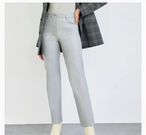 Wilfred Pants 4 Faux Leather High Rise Straight Leg Vegan Leather Marble Grey