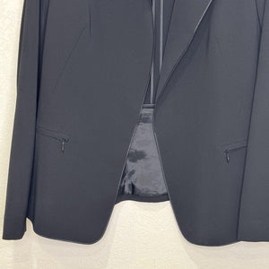 Lafayette 148 New York Open Blazer Size 10 Black Peplum Jacket Career Office