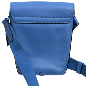 Coach Blue Crossbody Bag Leather Flap Messenger Modern Urban Adjustable Strap