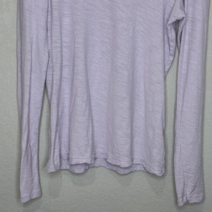 James Perse Long Sleeve Shirt Womens Medium Lilac Supima Cotton Slub Made USA