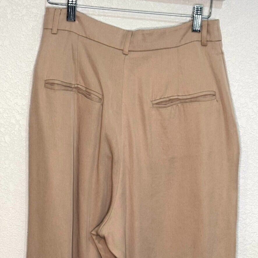 Reformation Mason Wide Leg Pants Size 6 Ankle Trousers Khaki Tan