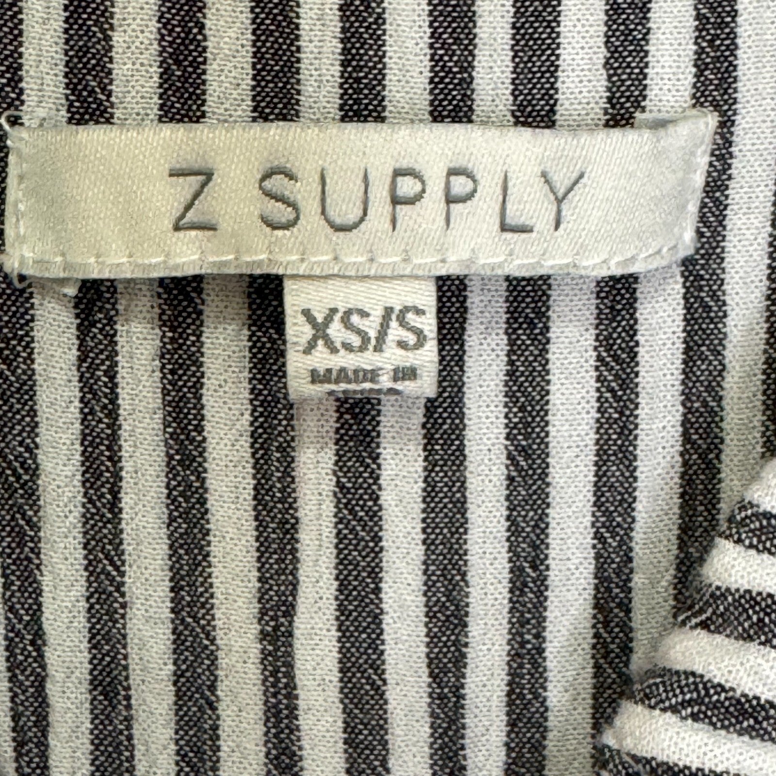 Z Supply Lalo Button Up Top Tunic Size XS / Small Striped Black White