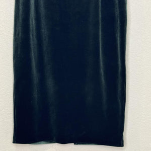 Express Dress Womens XS Green Velvet Strapless Midi Cocktail Formal Slit Party