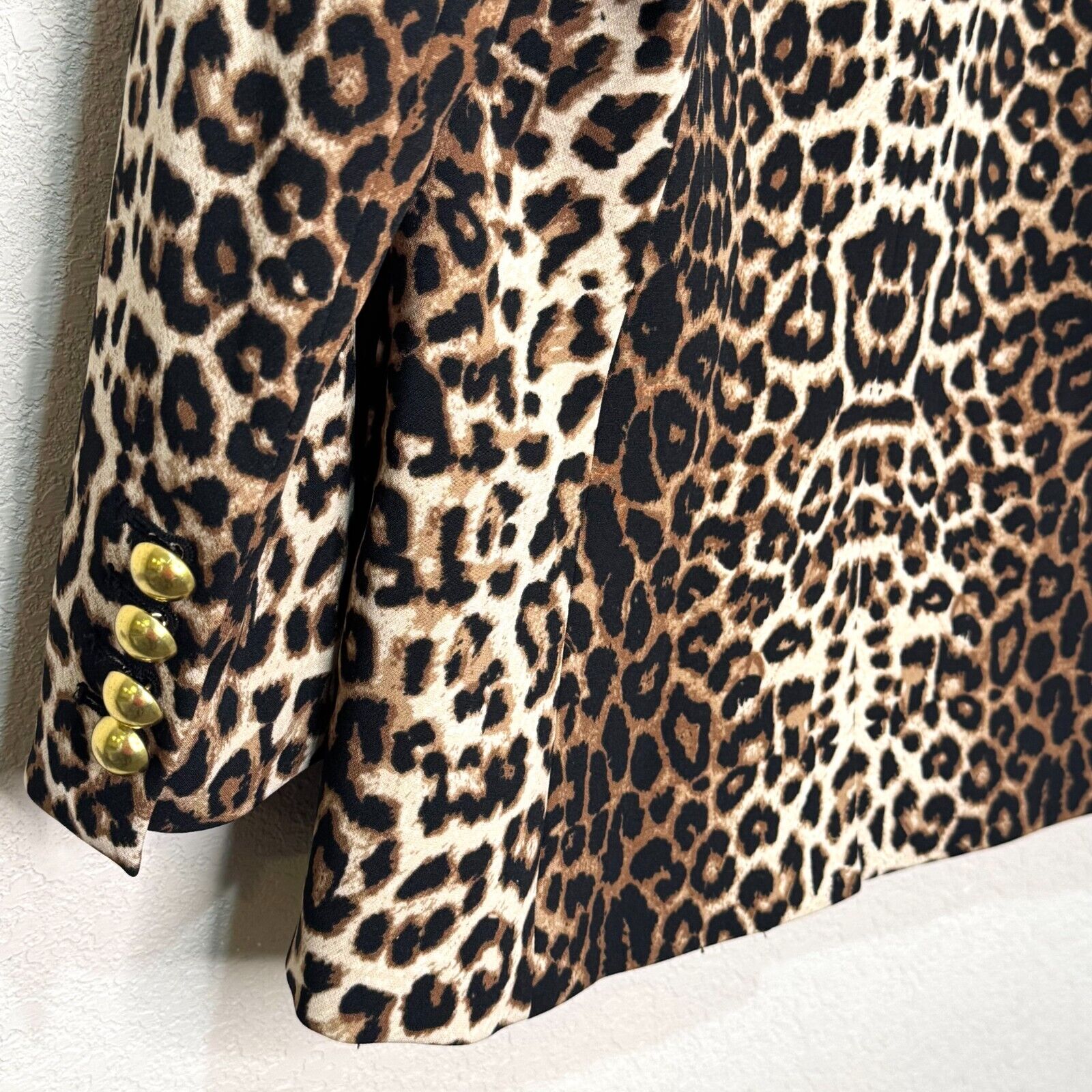 Veronica Beard Miller Dickey Blazer Jacker Size 4 Leopard Double Breasted Gold