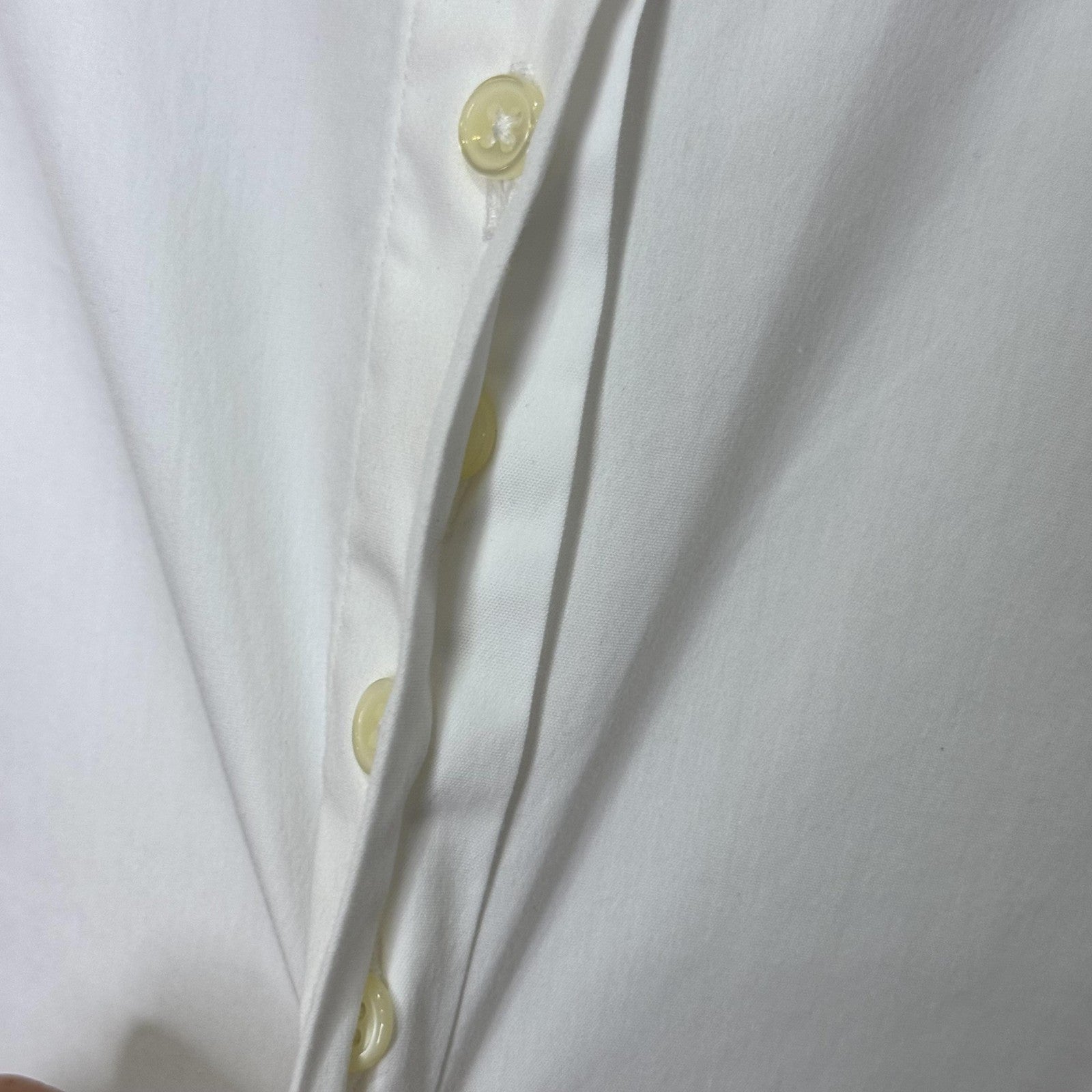 THESHIRT Rochelle Behrens Shirt Dress Womens Medium White Drop Waist Ruffle Hem