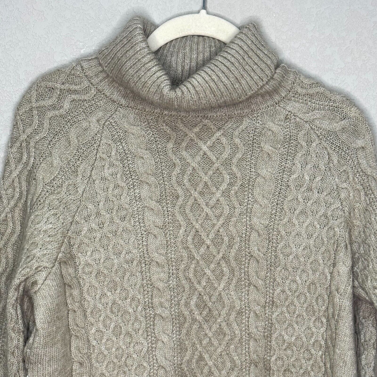 By Anthropologie Mixed Media Twofer Turtleneck Cable Sweater Size XS