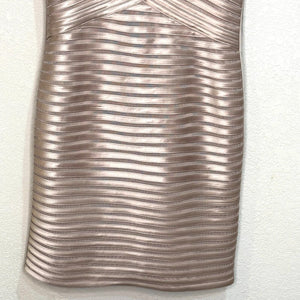 BCBGMaxazria NEW Pumice Beige Rivas Bandage Bodycon Mini Dress Size 10 $328